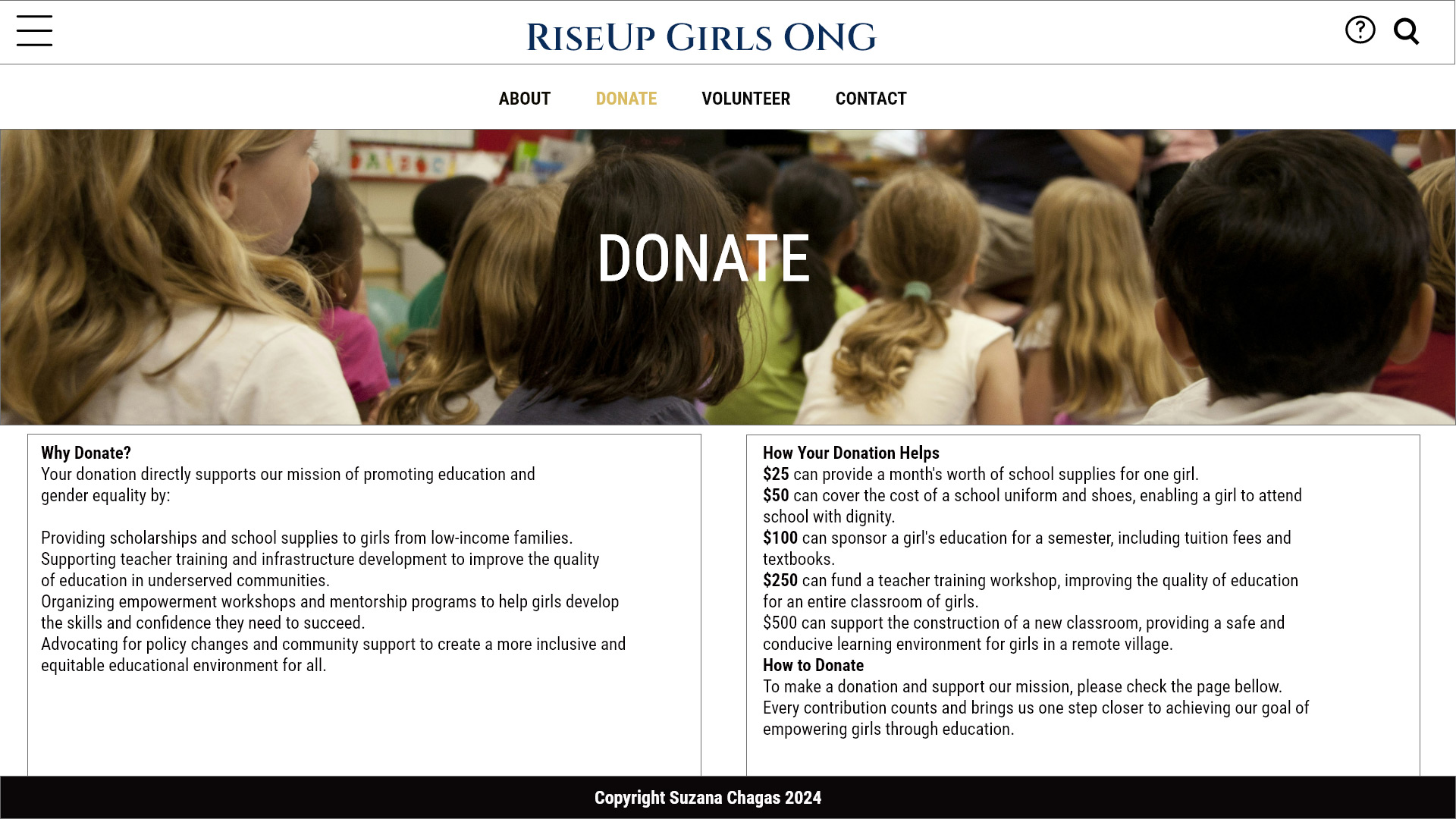 Two homepage design variations